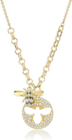 Swarovski Lisabel Bee Necklace: Gold-Tone Plated, Pavé Motif, 36 cm