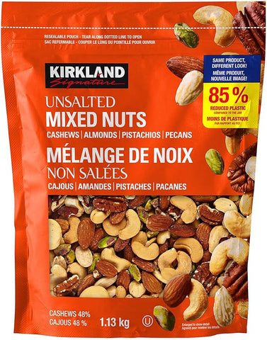 Kirkland Signature Unsalted Mixed Nuts 1.13Kg (Cashews, Almonds, Pistachios, Pecans)