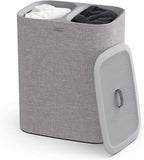 Joseph Tota Laundry Hamper Separation Basket with Lid - Grey 90-Liter 50003