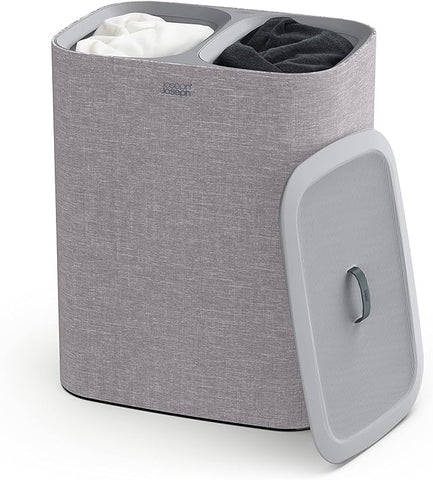 Joseph Tota Laundry Hamper Separation Basket with Lid - Grey 90-Liter 50003