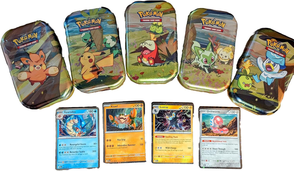 Pokemon Scarlet & Violet Series 5-Pack Mini Tins + 4 Promo Cards and E Shoppers-kart.com Pokemon Scarlet & Violet Series 5-Pack Mini Tins + 4 Promo Cards and E Shoppers-kart.com