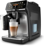 PHILIPS Bean-to-Cup Espresso Machine - LatteGo Milk Frother, 8 Coffee Variaties, Intuitive Display, Black (EP4346/70)