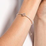 Swarovski Sparkling Dance Clover Bangle, Pink, Rose-gold tone plated