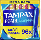 Tampax Compak Pearl Regular Tampons with Applicator, Pack of 96