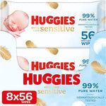 Huggies Pure Extra Care, Baby Wipes - 8 Packs (448 Wipes Total) - Fragrance Free Wet Wipes for Sensitive Skin - 99 Percent Pure Water With Natural Fibres