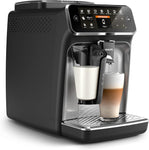 PHILIPS Bean-to-Cup Espresso Machine - LatteGo Milk Frother, 8 Coffee Variaties, Intuitive Display, Black (EP4346/70)