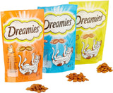 Dreamies Cat Treats Variety Pack, snacks with chicken, salmon and cheese, 12 X 60 g