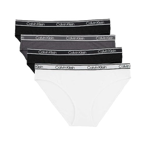 Calvin Klein Women’s Bamboo Bikini, 4-pack - (2 black, 1 grey, 1 white), Size: Medium (M)