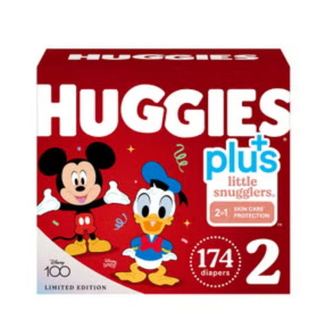 Huggies 174-Piece Little Snugglers Plus Little Movers 2 in 1 Skin Protect Limited Edition Diapers Size 2