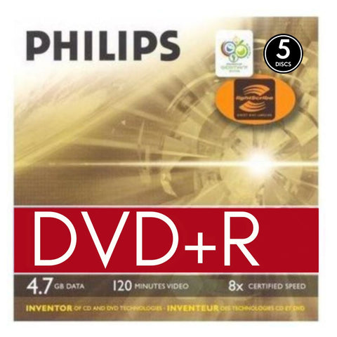 DVD+R format with a capacity of 4.7 GB  120 minutes of video