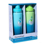 ThermoFlask Double-Wall Vacuum Insulated Stainless Steel Water Bottles, 710 mL- Set  2