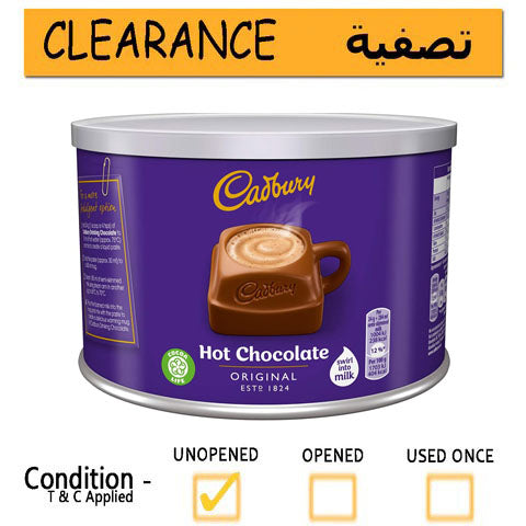 Cadbury Hot Chocolate original drink Large 1kg Tub-- CLEARANCE