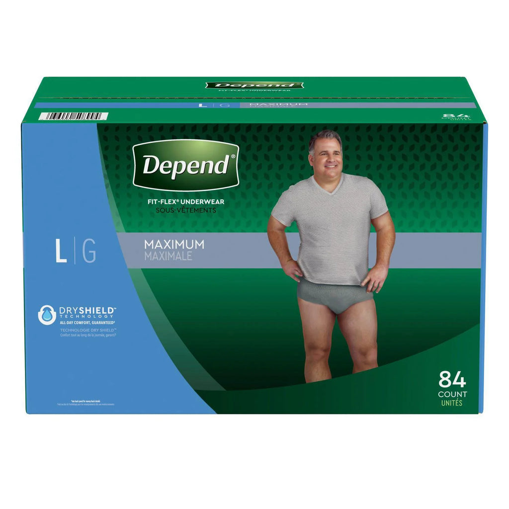 Depend fit Flex Disposable Underwear for Men Maximum Absorbency –
