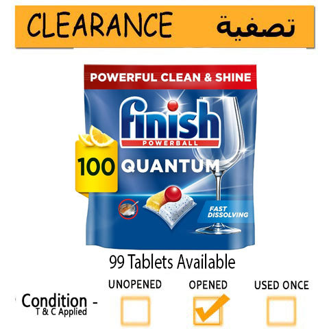 Finish Powerball Quantum Dishwasher , Lemon Sparkle 99 Tablets Available  - CLEARANCE