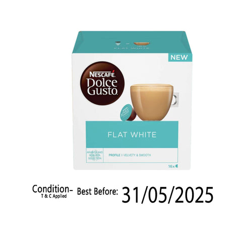Nescafe Dolce Gusto Flat White Coffee Pods, 16 Capsules - CLEARANCE