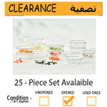 Glasslock 25 Pieces Set Available Tempered Glass Oven Microwave Storage Containers- Clearance