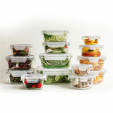 Glasslock 28 Piece Tempered Glass Food Storage Container Set – BPA-Free, Airtight & Leak-Proof Lids, Oven, Microwave, Freezer & Dishwasher Safe Meal Prep Containers - Shoppers-kart.com