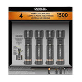 Duracell Durabeam Ultra Hybrid LED Flashlights,1500 Lumens, Rechargeable 3.7V/1800mAh battery or Duracell AAA - Pack Of 4, Built-In USB C Port