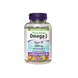 Webber naturals Plant-Based Omega-3 EPA/DHA, Algae Oil 100mg, 560mg Omega-3 - 120 Vegetarian Soft Gels (Brain & Heart Health)