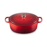 Le Creuset Signature Enameled Cast Iron Oval Dutch Oven – 8-Quart, Chip-Resistant Porcelain Enamel, Superior Heat Retention, Oven Safe, Made In France - Cerise