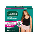 Depend Fresh Protection Women’s Incontinence Underwear, Maximum Absorbency, Underwear-Like Comfort, Up to Zero Odor, Disposable Protective Underwear