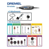 Dremel 4250 Rotary Tool 175 W, Multitool Kit With 3 Attachments 45 Accessories, 175W Motor With Electronic Feedback, Variable Speed 5.000-35.000 RPM - Shoppers-kart.com