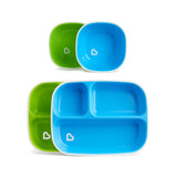 Munchkin Splash Toddler 9-Piece Dining Set – BPA-Free Kids Plates With Dividers, Bowls & Cups, Durable Plastic Mealtime Set For Babies & Toddlers - Shoppers-kart.com