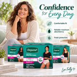 Depend Fresh Protection Women’s Incontinence Underwear, Maximum Absorbency, Underwear-Like Comfort, Up to Zero Odor, Disposable Protective Underwear