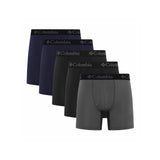 Columbia Men's Performance Stretch Boxer Briefs Pack Of 5 – (2 Black, 2 Navy, 1 Grey)
