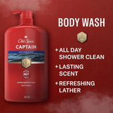 Old Spice Captain Body Wash for Men, Ocean Mist Scent, Long-Lasting Signature Fragrance, Shower Fresh 24/7, 987ml (33.4 Fl oz)