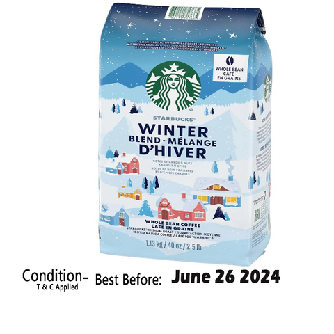 Starbucks Winter Blend Whole Bean Coffee- Medium Roast- 1.08 Kg - clearance
