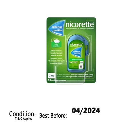 Nicorette Nicotine Lozenges, 2mg, Mint Flavor, Quit Smoking Aid, 20 Count---- clearance