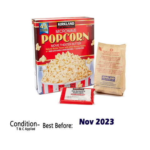 Kirkland Signature Microwave Popcorn, Butter Flavor, 44bags X 93gms, (4.1Kg) - clearance
