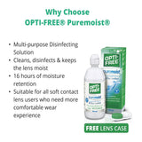 Opti-Free Puremoist Multi-Purpose Disinfecting Solution 300ml - Lens Cases Included