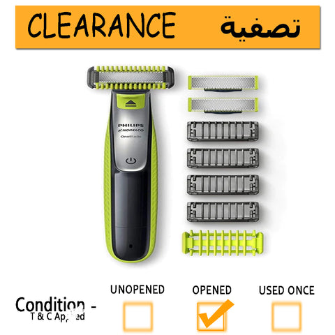 Philips ONEBLADE Hybrid Electric Face, Body Trimmer and Shaver grooming Qp2630/60 With Blades clippers-clearance