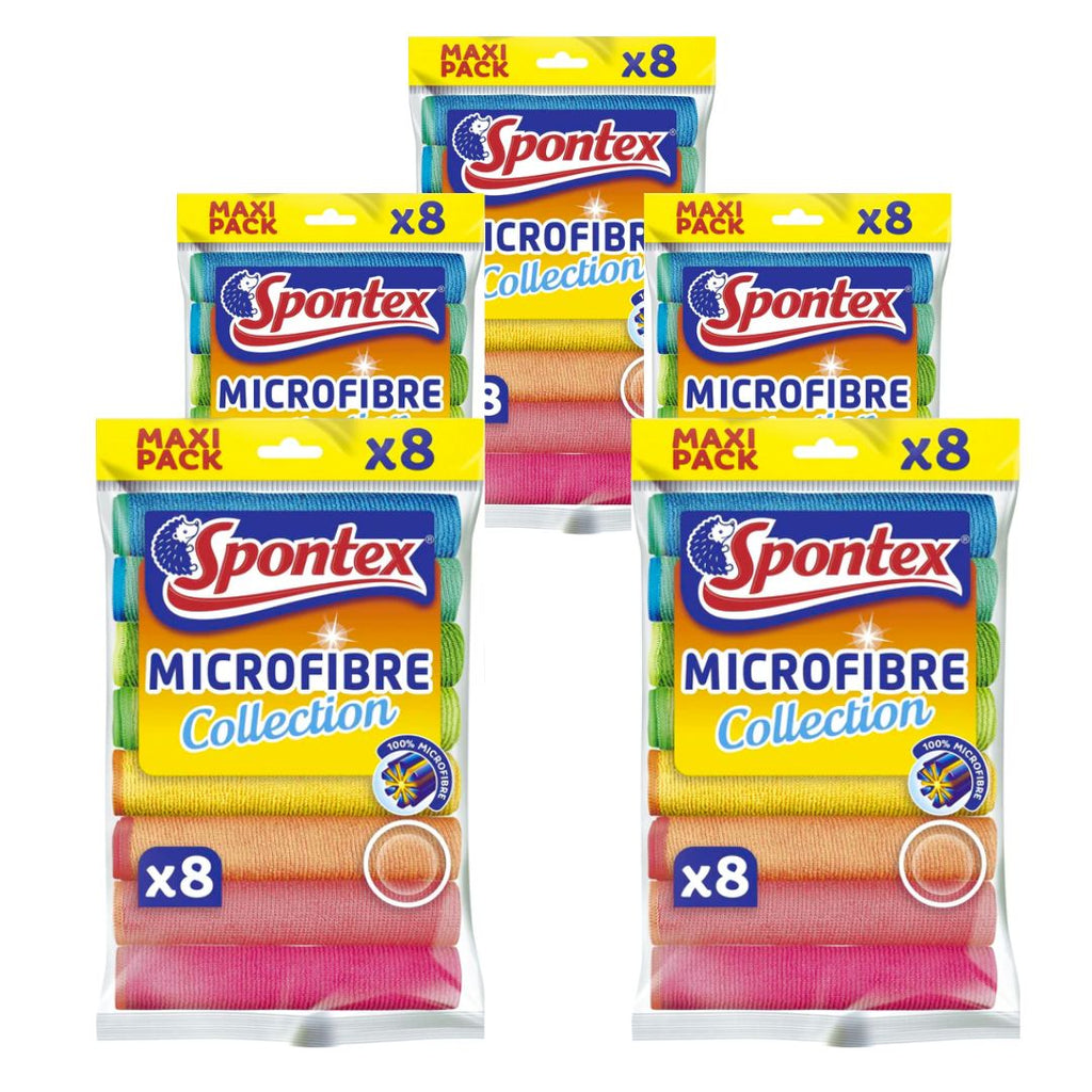Spontex Microfibre Multi-Purpose Cloths - Pack of 8 x 5 –