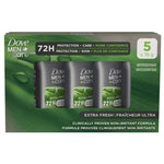 Dove Men +Care Antiperspirant Extra Fresh Deodorant for Men, 72h Protection - 5 x 76 g