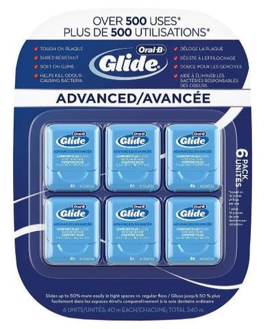 Oral B Glide Advanced Floss 6 Packs of 40m
