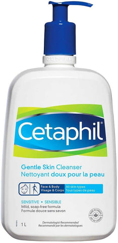 Cetaphil Sensitive Gentle Skin Cleanser (1 Litre) - Face & Body ( All Skin Types)