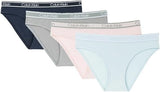 Calvin Klein Women’s Bamboo Bikini, 4-pack-  (1 pink, 1 grey, 1 light blue, 1 dark blue)