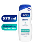 Sanex BiomeProtect Moisturising Shower Gel 570ml, Moisturising Body Wash, Nourishing & Hydrating Microbiome Skincare