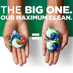 Ariel The Big One Laundry Liquid Pods Original, 2X Stain And Odour Removal, Pre-Treat Built-In, Forget Re-Wash