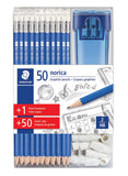 STAEDTLER 101-piece Norica Graphite Pencil Set With 44 Pencils, 45 Eraser Heads and 1 Sharpener- CLEARANCE