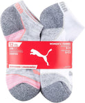 Puma Womens Low Cut Cushioned Socks 12-Pack, White-Pink, 9-11
