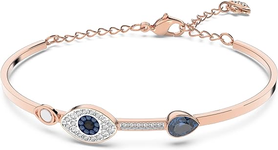SWAROVSKI Women's Symbolic Evil Eye Bangle, Blue, Mixed metal - Main Image