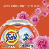 Tide 4-In-1 Downy April Fresh HE Laundry Detergent Pods, Powerful Stain Removal, 104 Count, 2.49 Kg