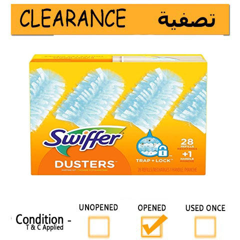 Swiffer Dusters Dusting Kit, Starter Kit Handle & 28 Duster Refills with 1 Handle White Cleaning System- Clearance