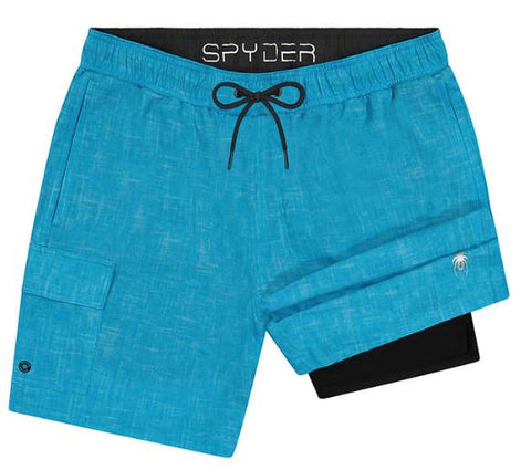 Spyder Men’s Quick dry Swim Short, Color: Light Blue, Size: Medium (M)
