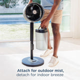 Shark FlexBreeze Pro Mist Fan — Indoor & Outdoor, Integrated Misting, Pedestal to Tabletop, Corded or Cordless, Up to 24-Hr Battery, Oscillating, Charcoal Grey, FA302 (2025 Release)