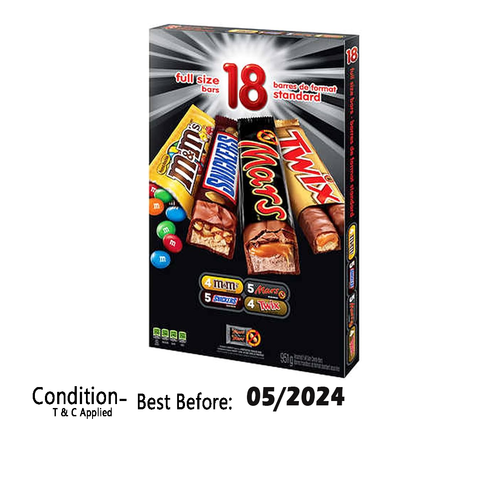 Mars, Twix, Snickers, M&M's Chocolate Assortment, 18-count--- clearance